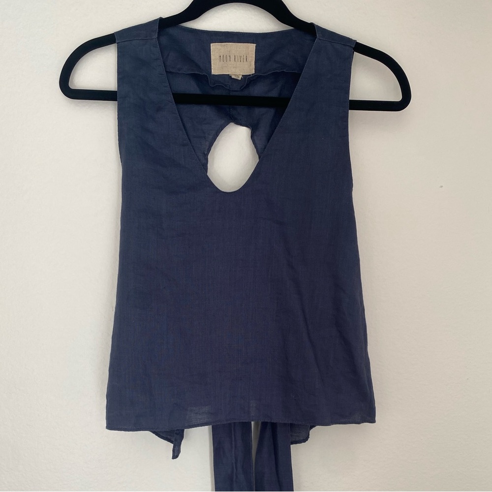 Moon River linen crop top